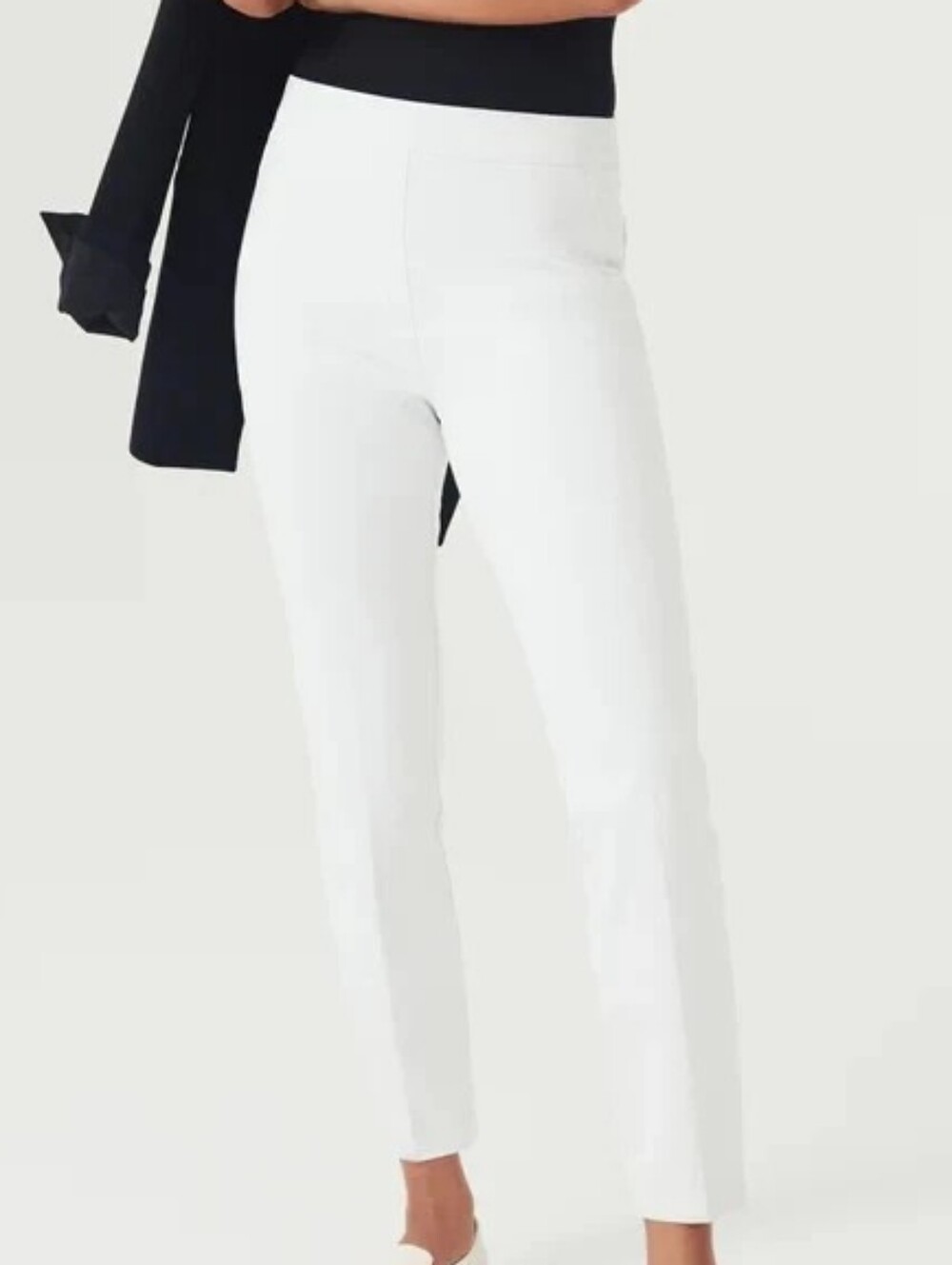 SPANX White On The Go Straight Ankle Pants Pull On Size Medium